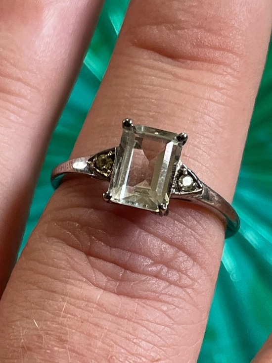 Vintage Jewelry - Chuck Clemency STS Green Amethyst Prasiolite Sterling Silver 925 Size 6.75 Ring